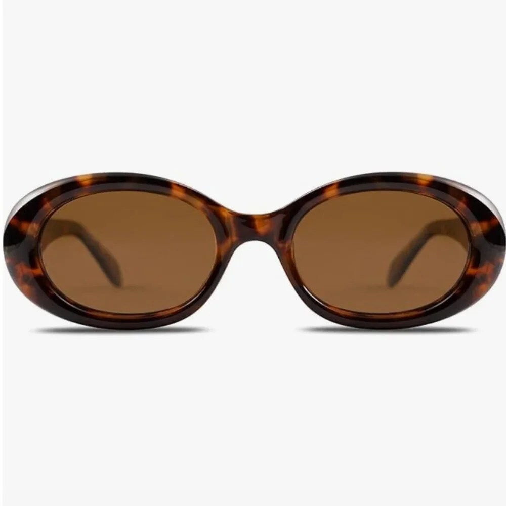 Amber Brown Gold Cross Sunglasses